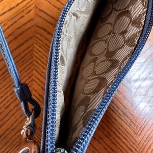 Coach Blue Wristlet Clutch